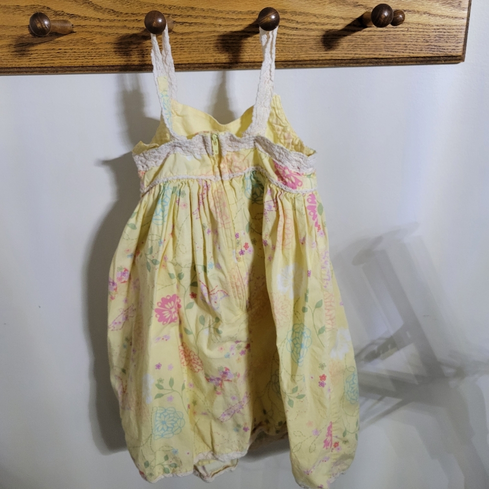 Baby Gap Floral & Crochet Yellow Dress, Size 3T - Picture 3 of 4